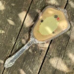 Vintage Plastic Ornate Hand Mirror